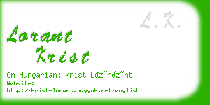 lorant krist business card